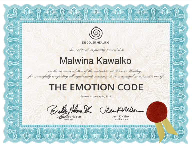 Certyfikat Kod Emocji Pola Pełne Ciebie